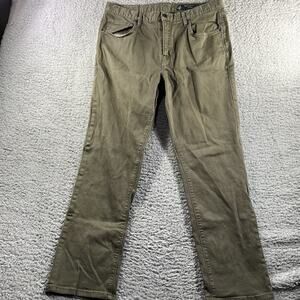 Roark HWY 128 Straight Fit Olive Green Denim Jeans Men's 36x32 5-Pocket Stretch